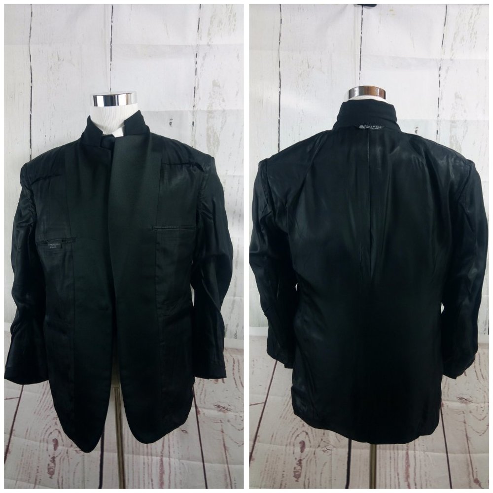 Custom Made 41r 1 Button Black Tuxedo Suit Blazer - image 7